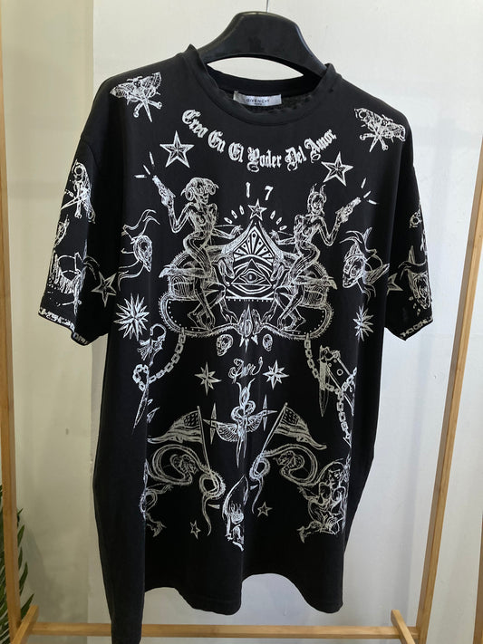 Givenchy Elmerinda Print Cotton T Shirt Large