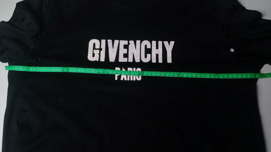 Givenchy Logo Distressed Black Cotton T Shirt S
