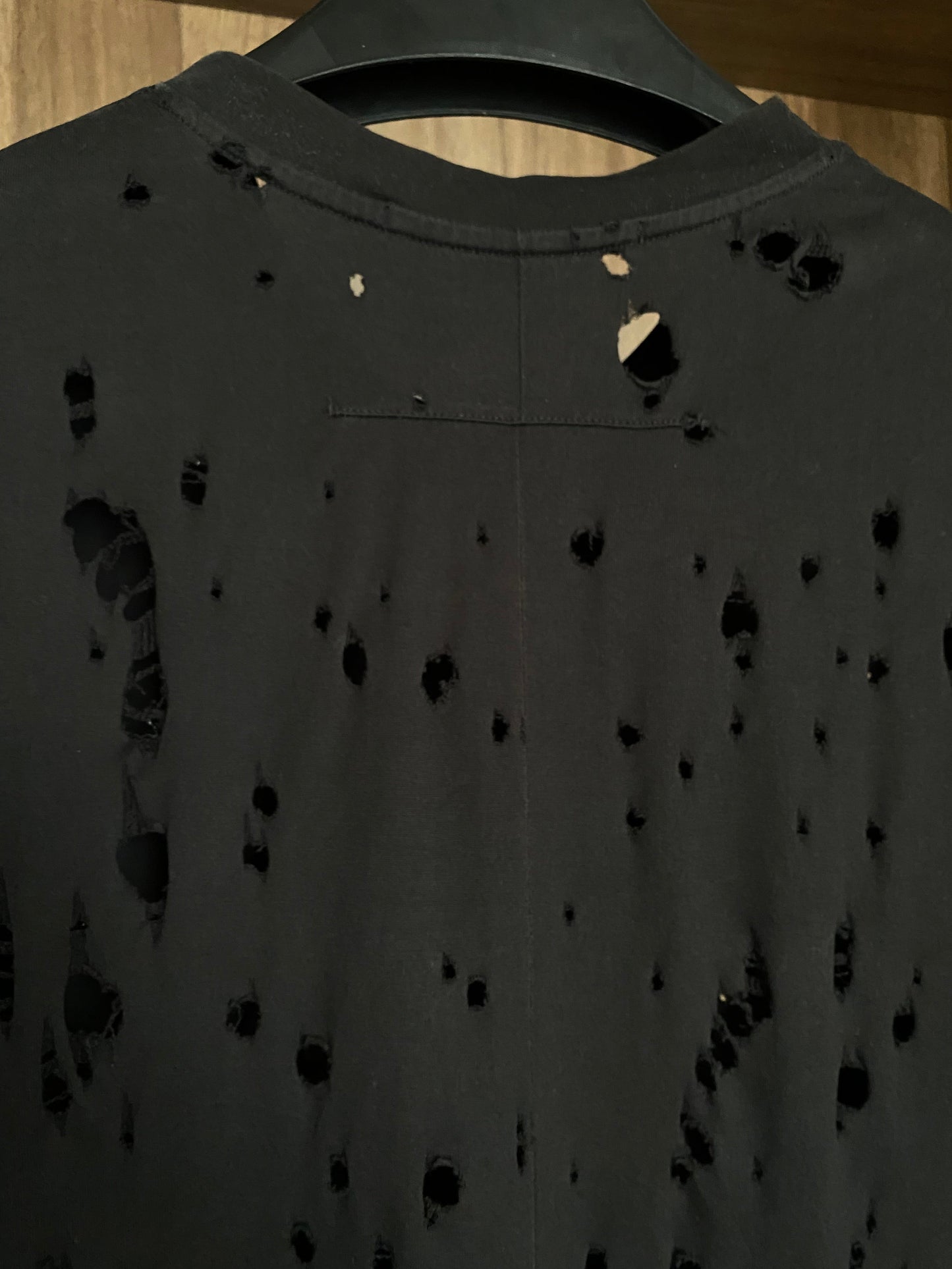 Givenchy Logo Distressed Black Cotton T Shirt S