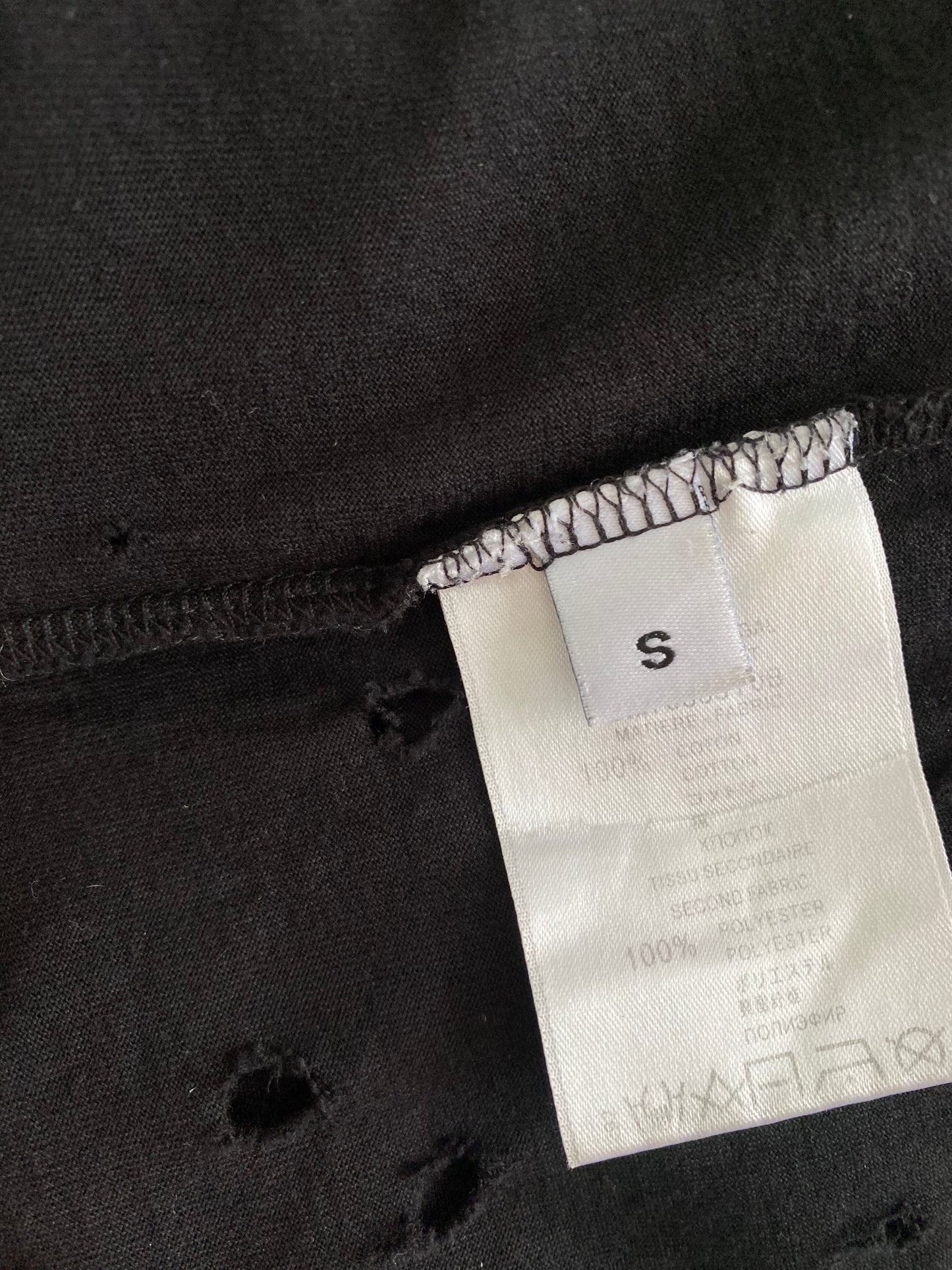 Givenchy Logo Distressed Black Cotton T Shirt S