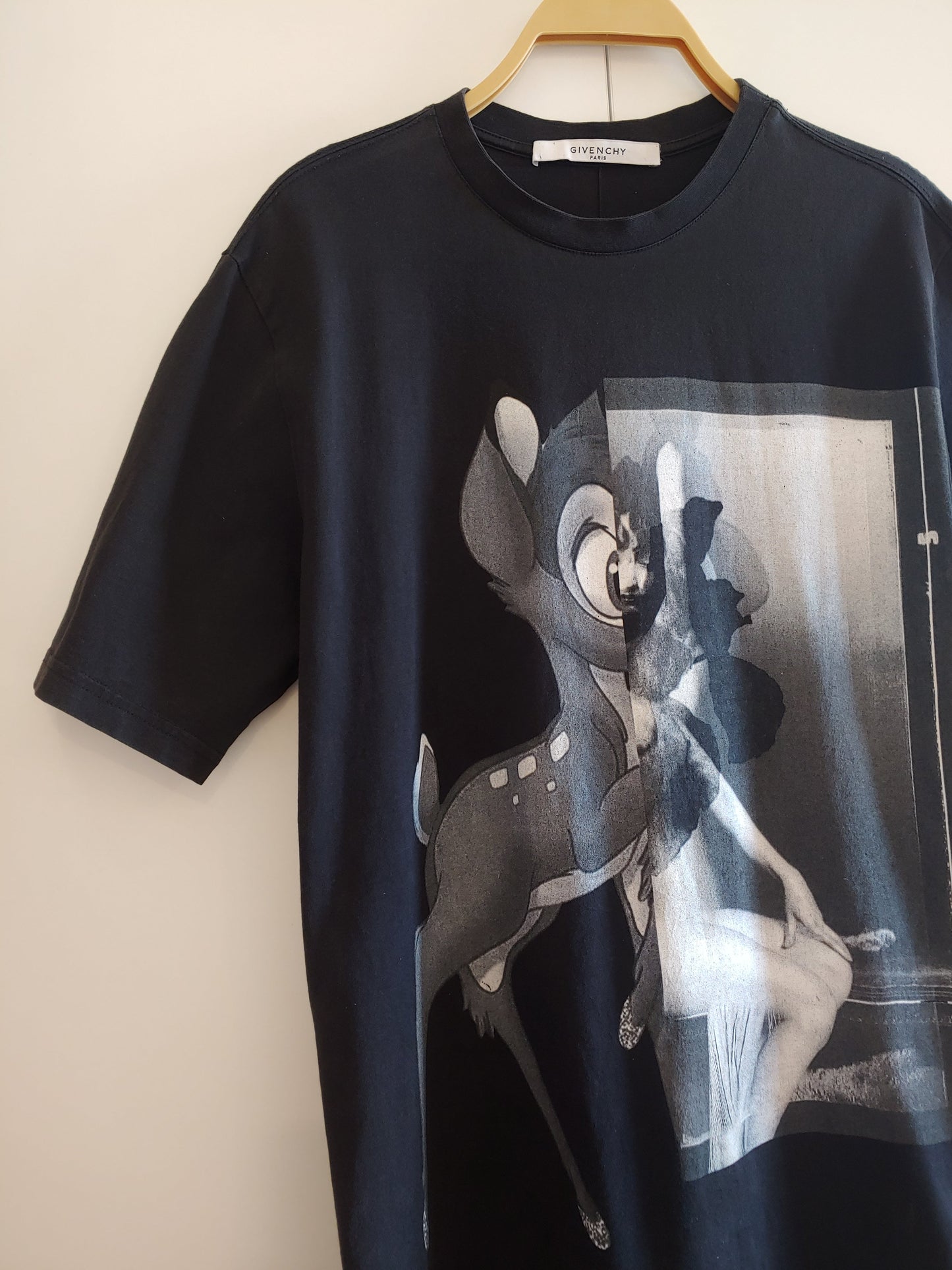 Givenchy Bambi Print Monochrome Cotton T Shirt  Xs Oversized