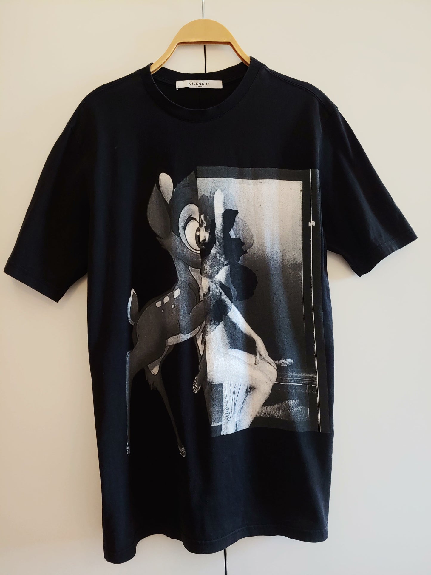 Givenchy Bambi Print Monochrome Cotton T Shirt  Xs Oversized