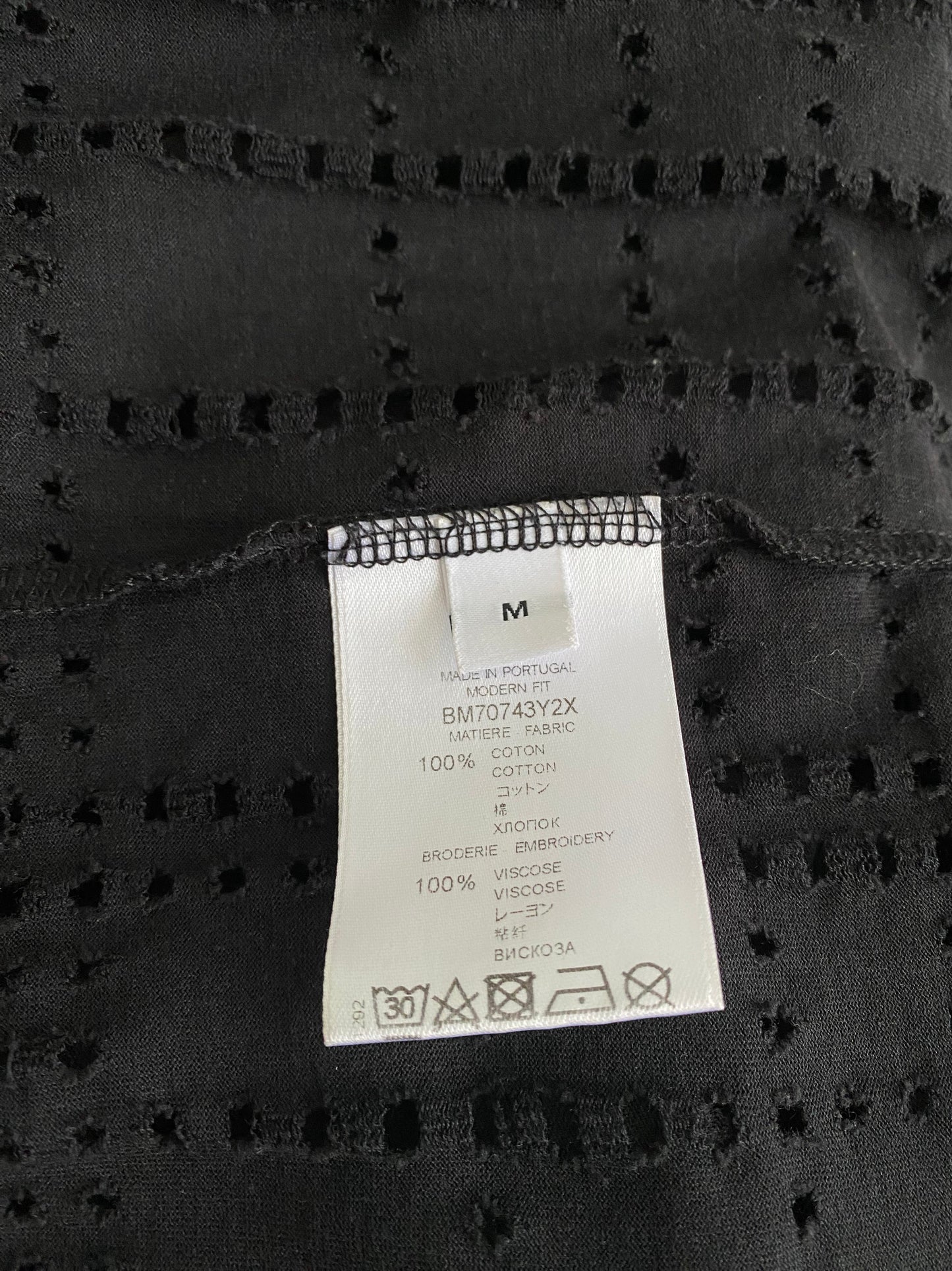 Givenchy Black Perforated Logo Oversized M T Shirt