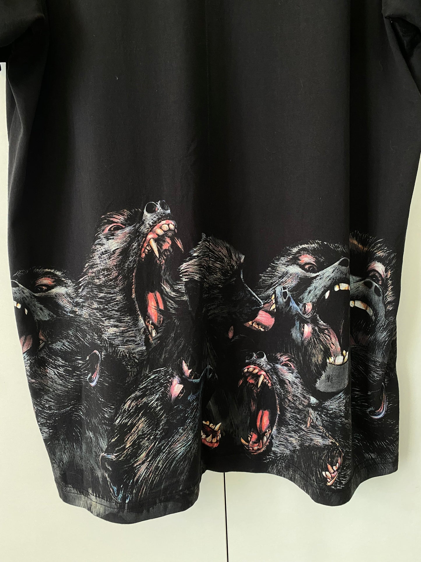 Givenchy Monkey Print Black Cotton T Shirt Large Oversized