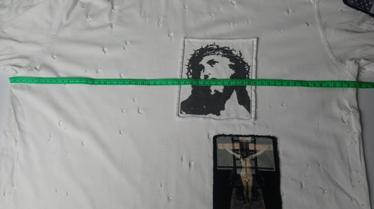 Givenchy Jesus Patch Distressed T Shirt Xs Oversized