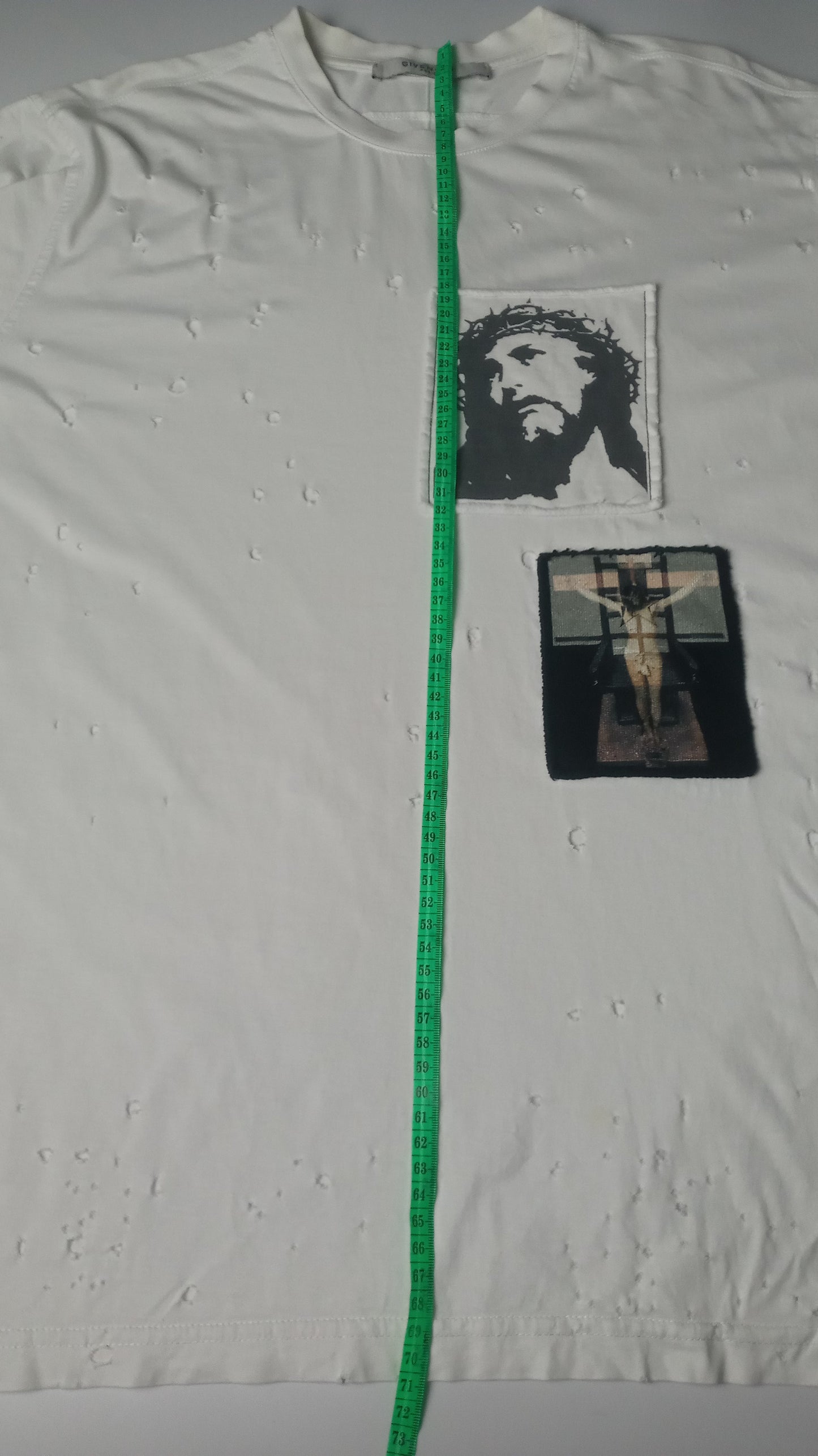 Givenchy Jesus Patch Distressed T Shirt Xs Oversized