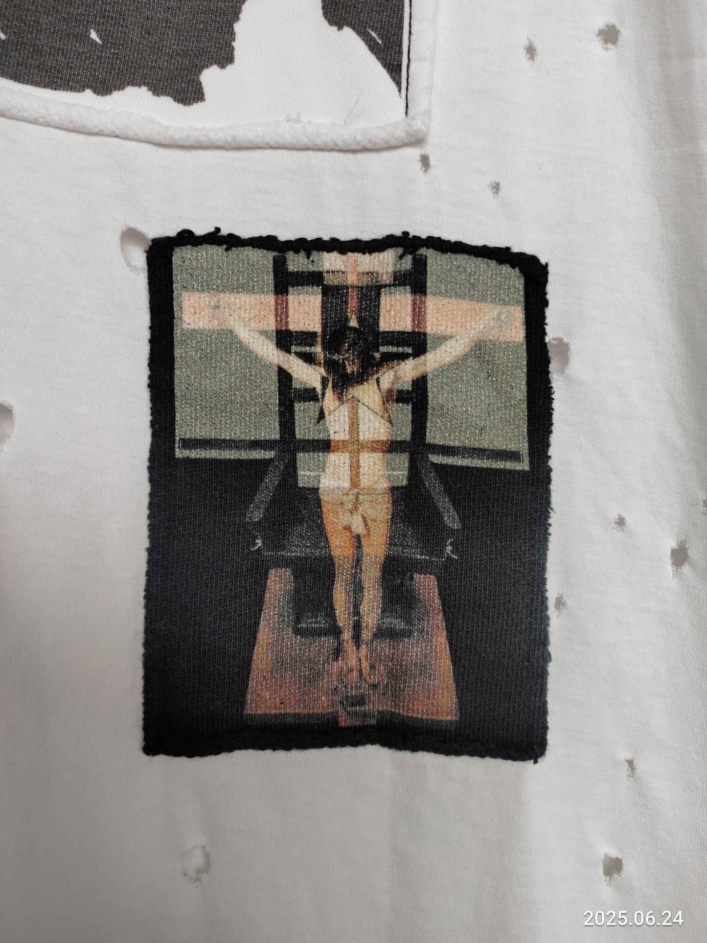 Givenchy Jesus Patch Distressed T Shirt Xs Oversized