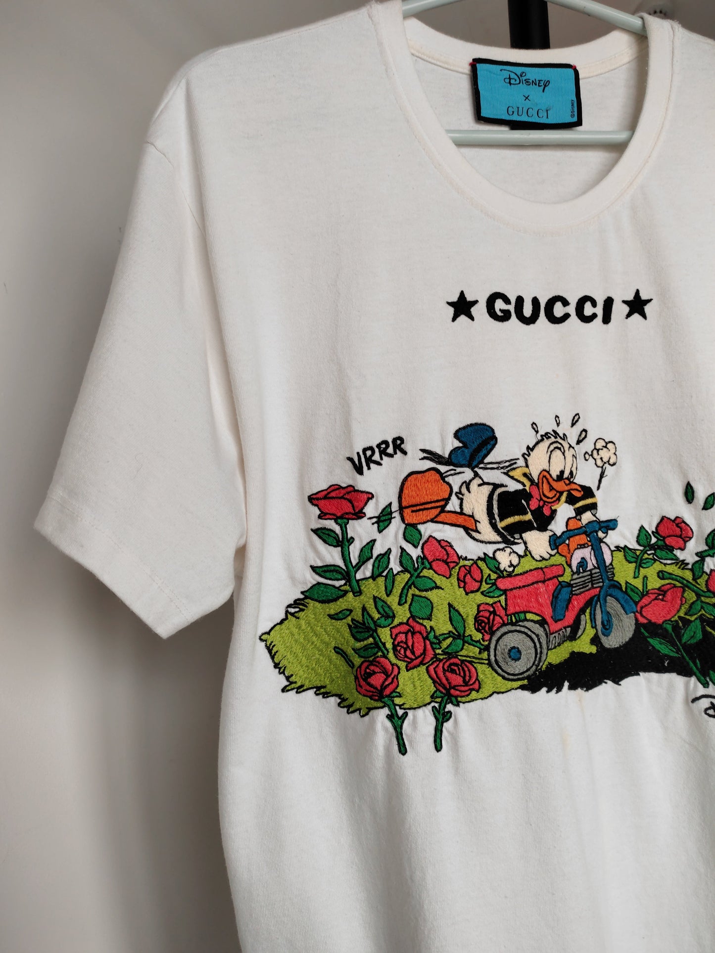 Gucci Disney Donald Duck  Off White Cotton T Shirt  M Regular Fit