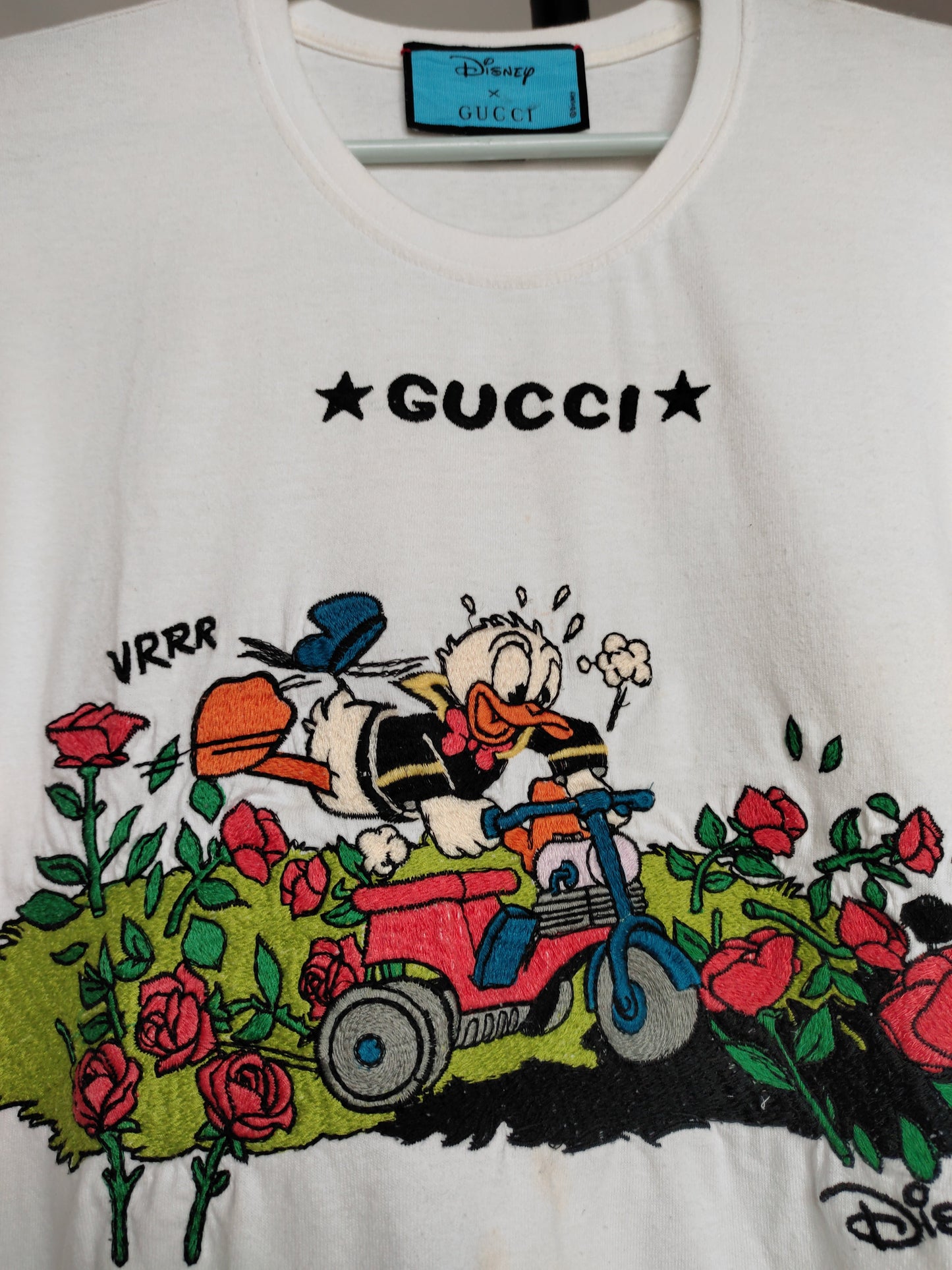 Gucci Disney Donald Duck  Off White Cotton T Shirt  M Regular Fit
