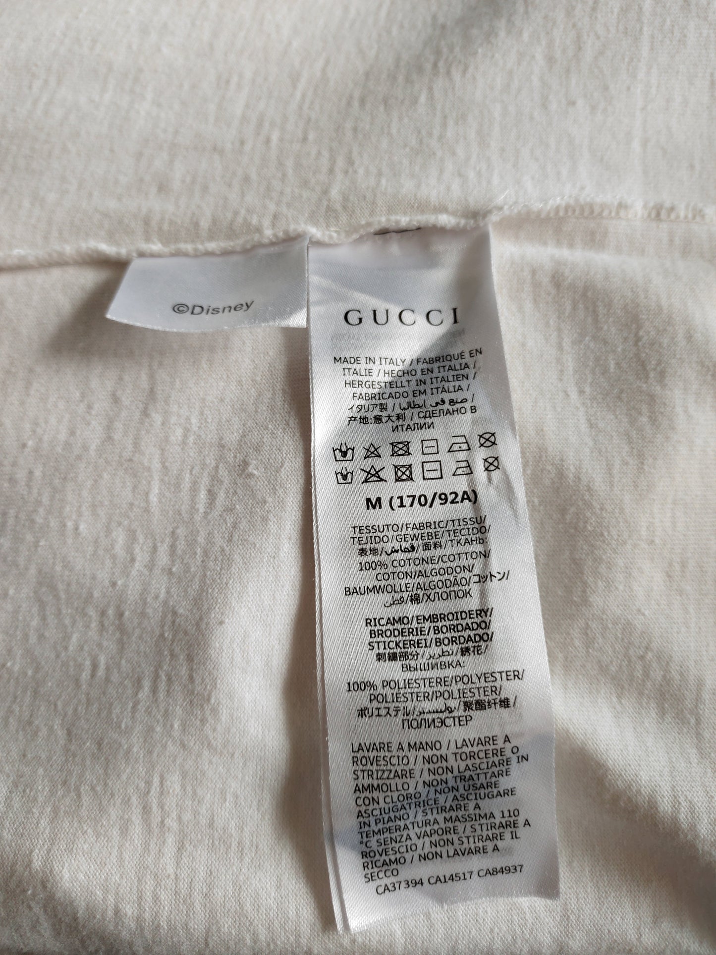 Gucci Disney Donald Duck  Off White Cotton T Shirt  M Regular Fit