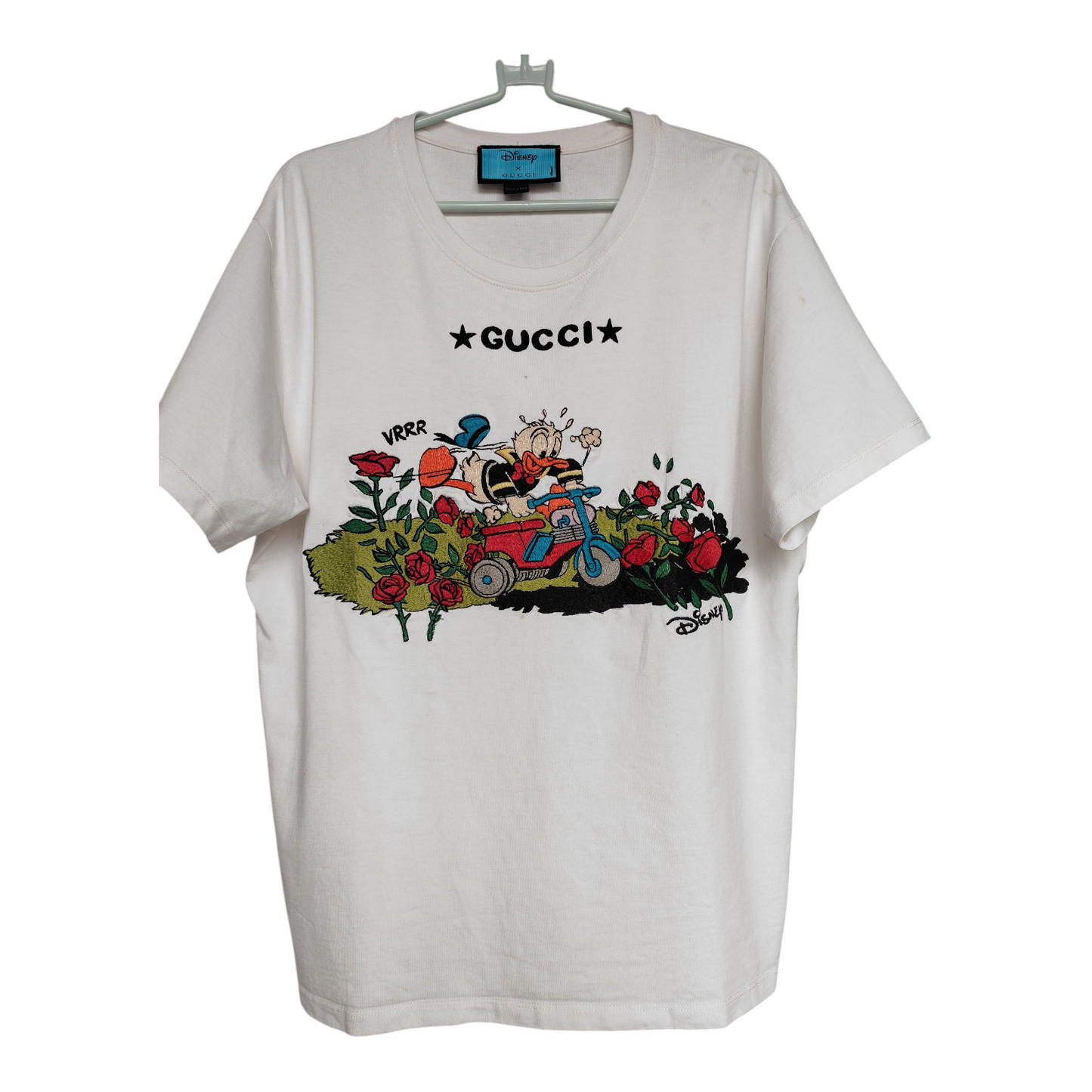 Gucci Disney Donald Duck  Off White Cotton T Shirt  M Regular Fit