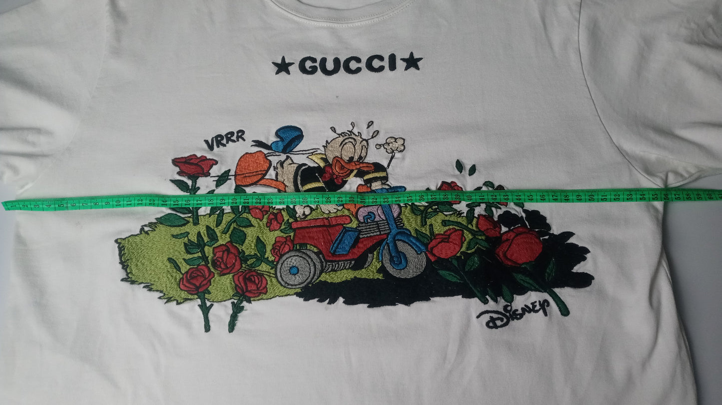 Gucci Disney Donald Duck  Off White Cotton T Shirt  M Regular Fit