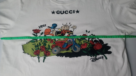Gucci Disney Donald Duck  Off White Cotton T Shirt  M Regular Fit