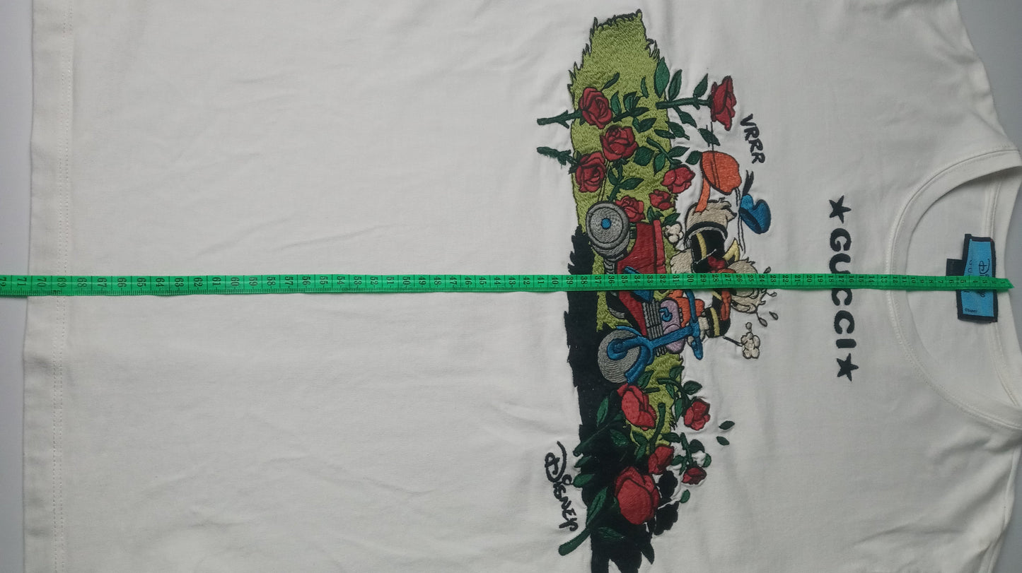 Gucci Disney Donald Duck  Off White Cotton T Shirt  M Regular Fit