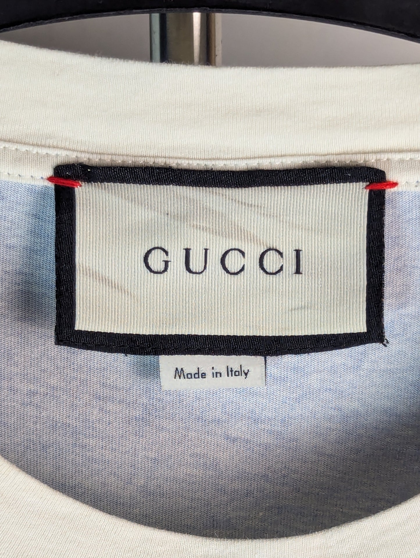 Gucci Blue And White Striped T Shirt Size Medium
