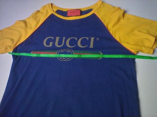 Gucci Blind For Love Print Blue Yellow T Shirt