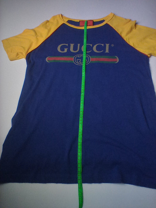 Gucci Blind For Love Print Blue Yellow T Shirt