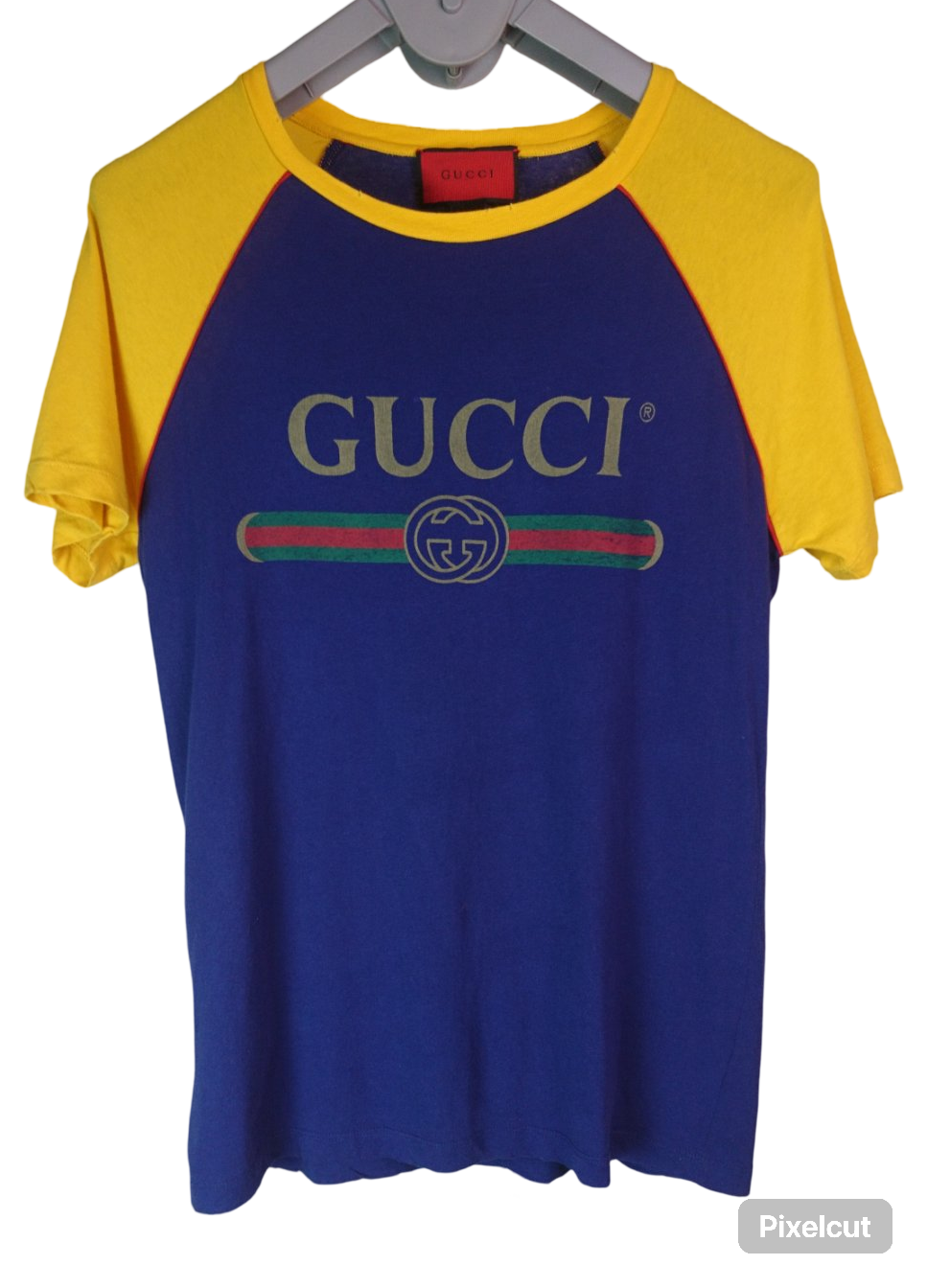 Gucci Blind For Love Print Blue Yellow T Shirt