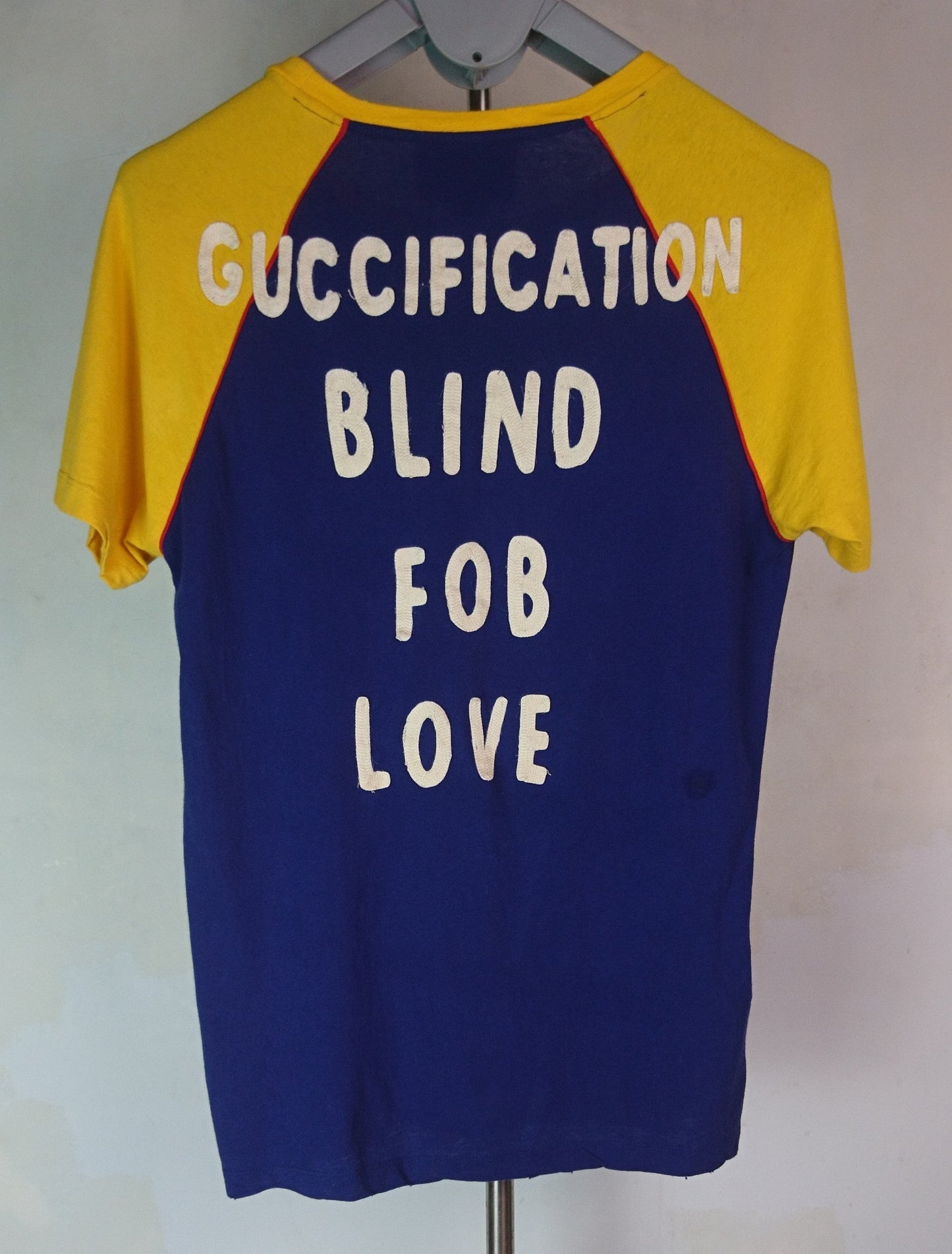 Gucci Blind For Love Print Blue Yellow T Shirt