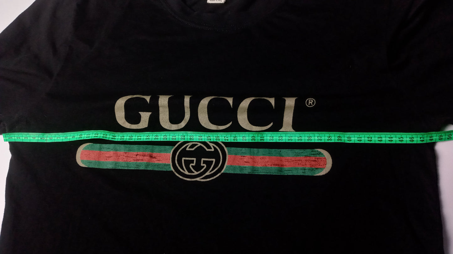 Gucci Logo Black Cotton T Shirt