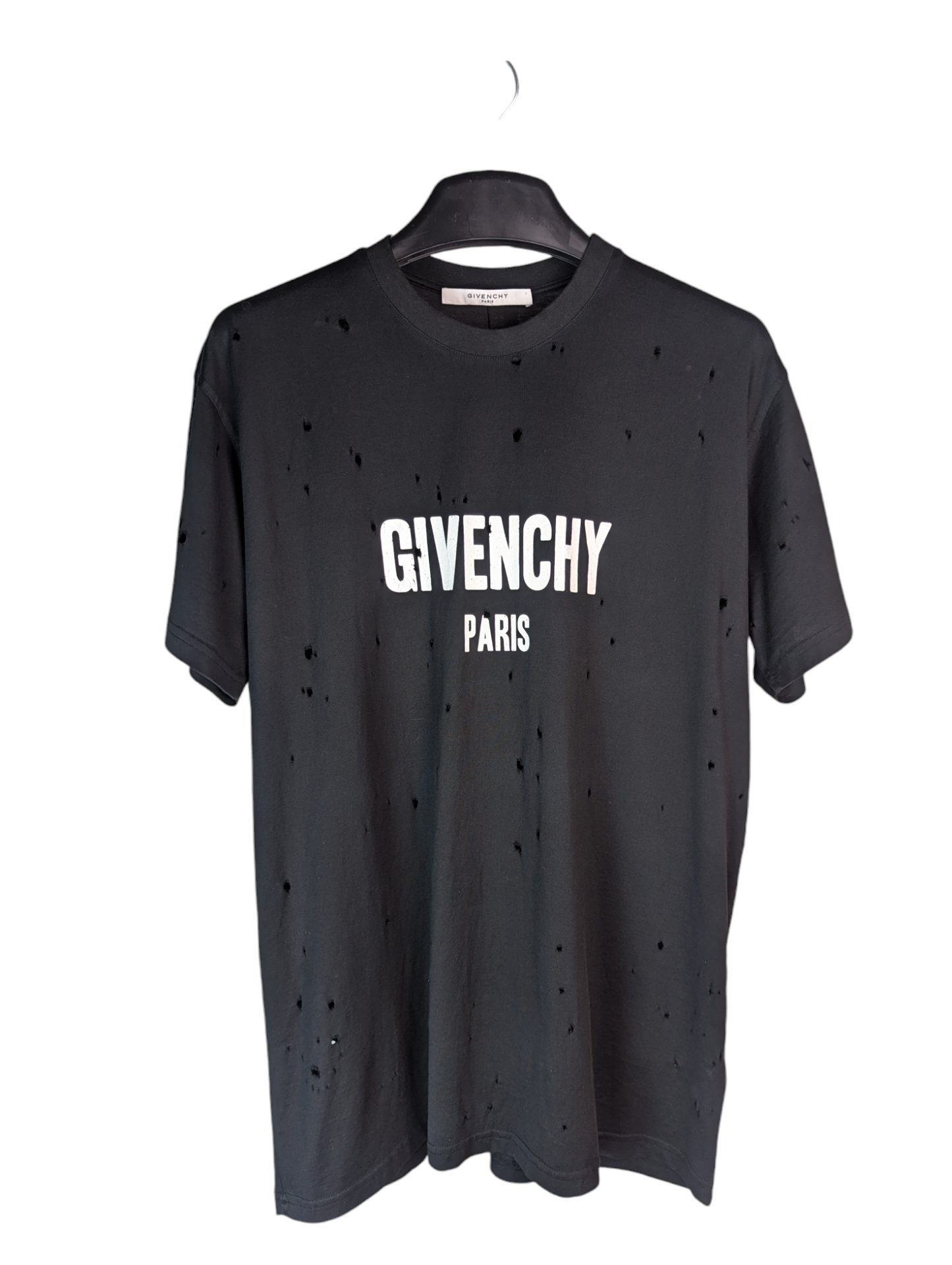Givenchy Distressed Logo Black Cotton S Oversized