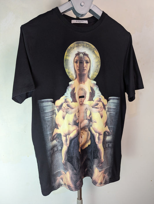 Givenchy Black Virgin Mary Graphic T Shirt M