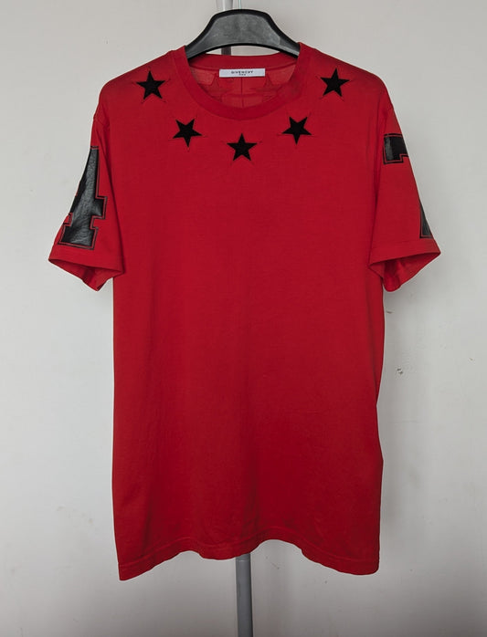 Givenchy 47 Stars Cotton Red T Shirt Medium