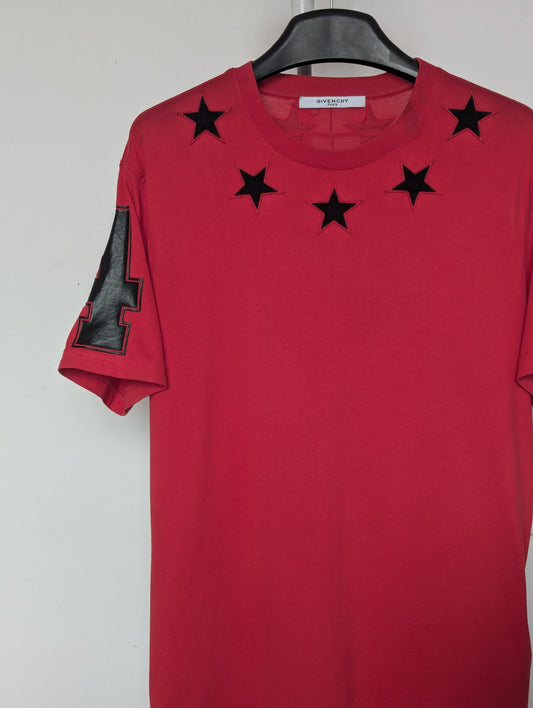 Givenchy 47 Stars Cotton Red T Shirt Medium