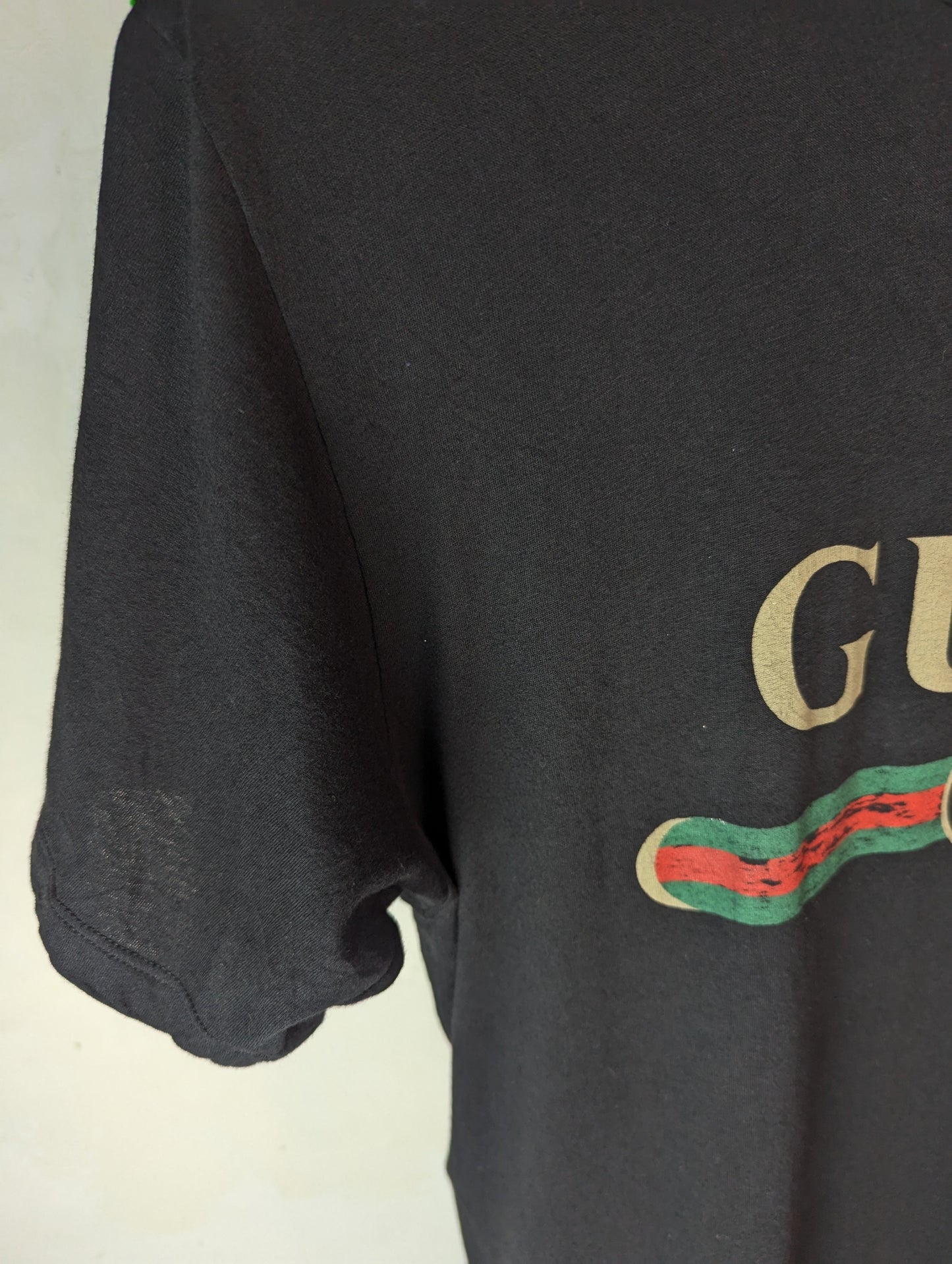 Gucci Logo Signature Black Cotton T Shirt S