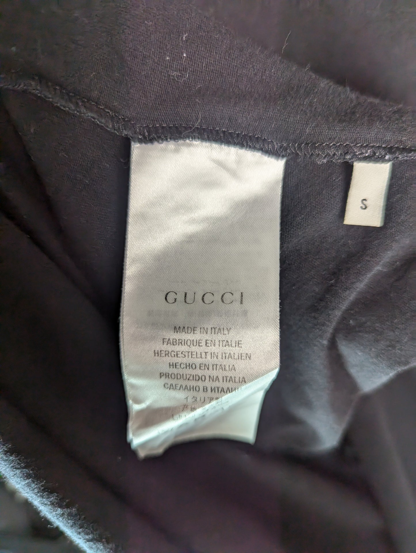 Gucci Logo Signature Black Cotton T Shirt S