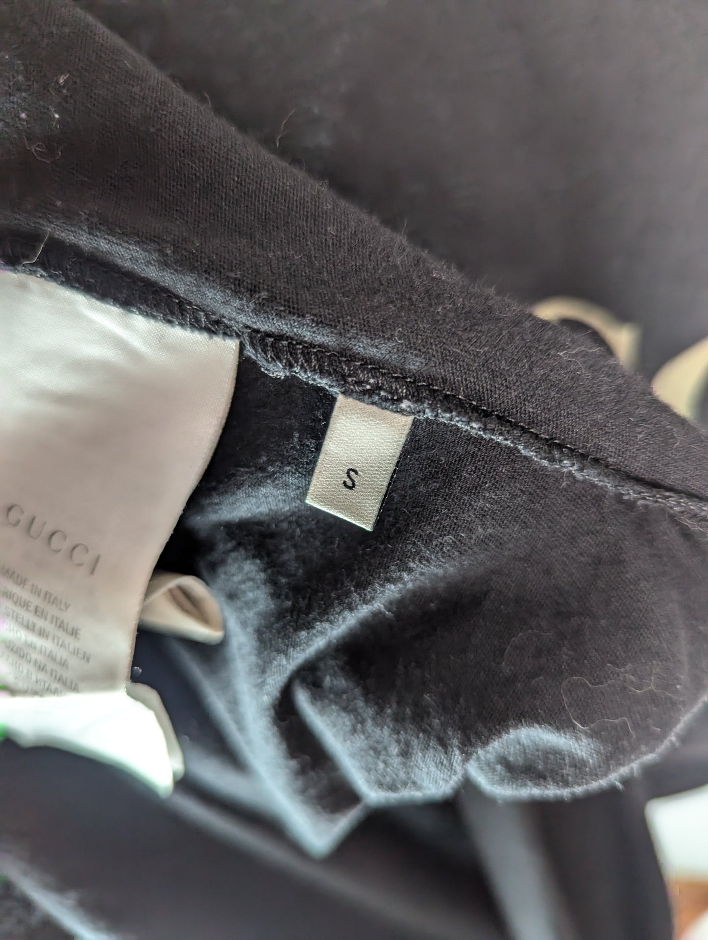 Gucci Logo Signature Black Cotton T Shirt S