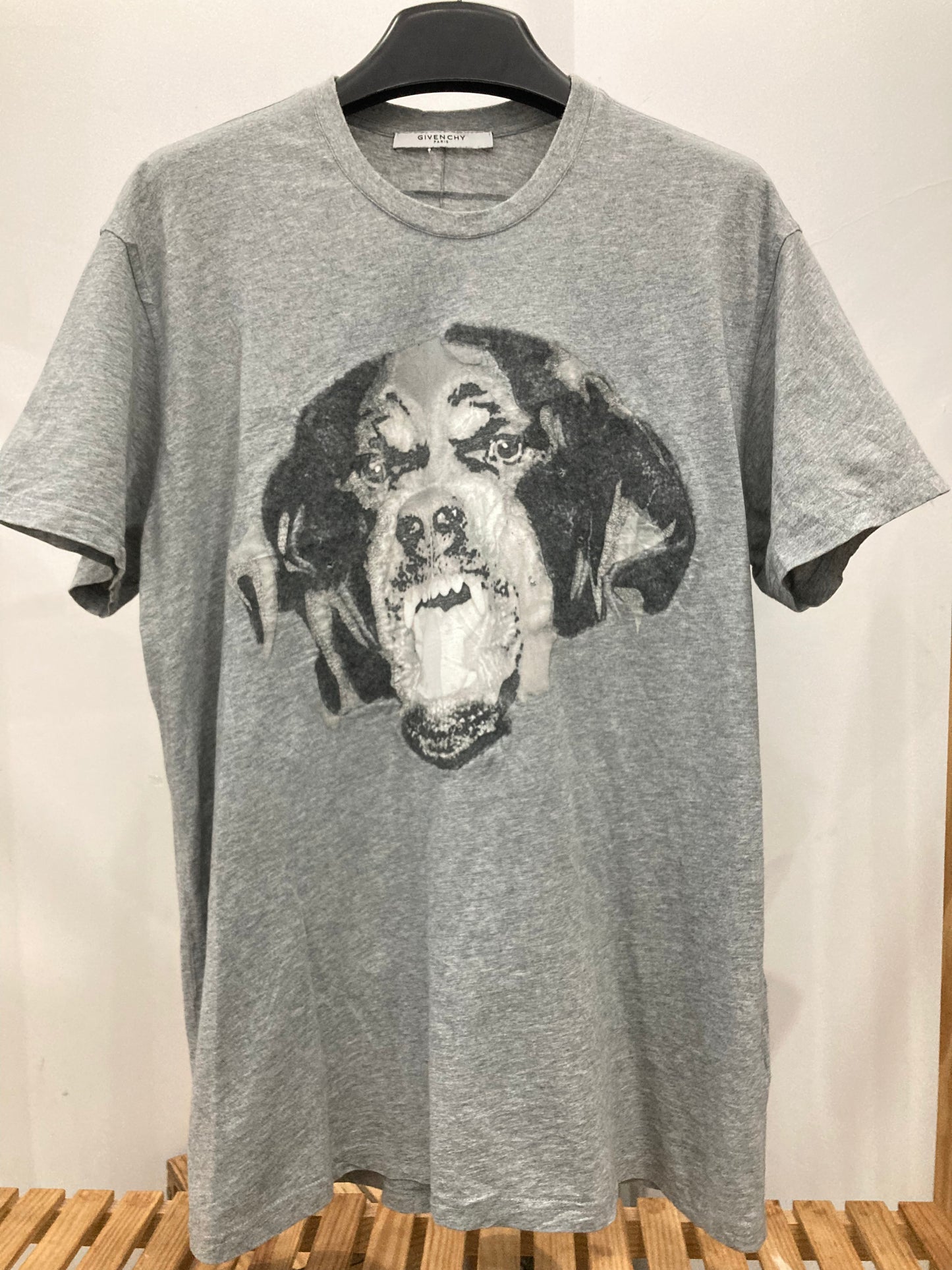 Givenchy Rottweiler Embroiered Logo Grey T Shirt Medium Oversized
