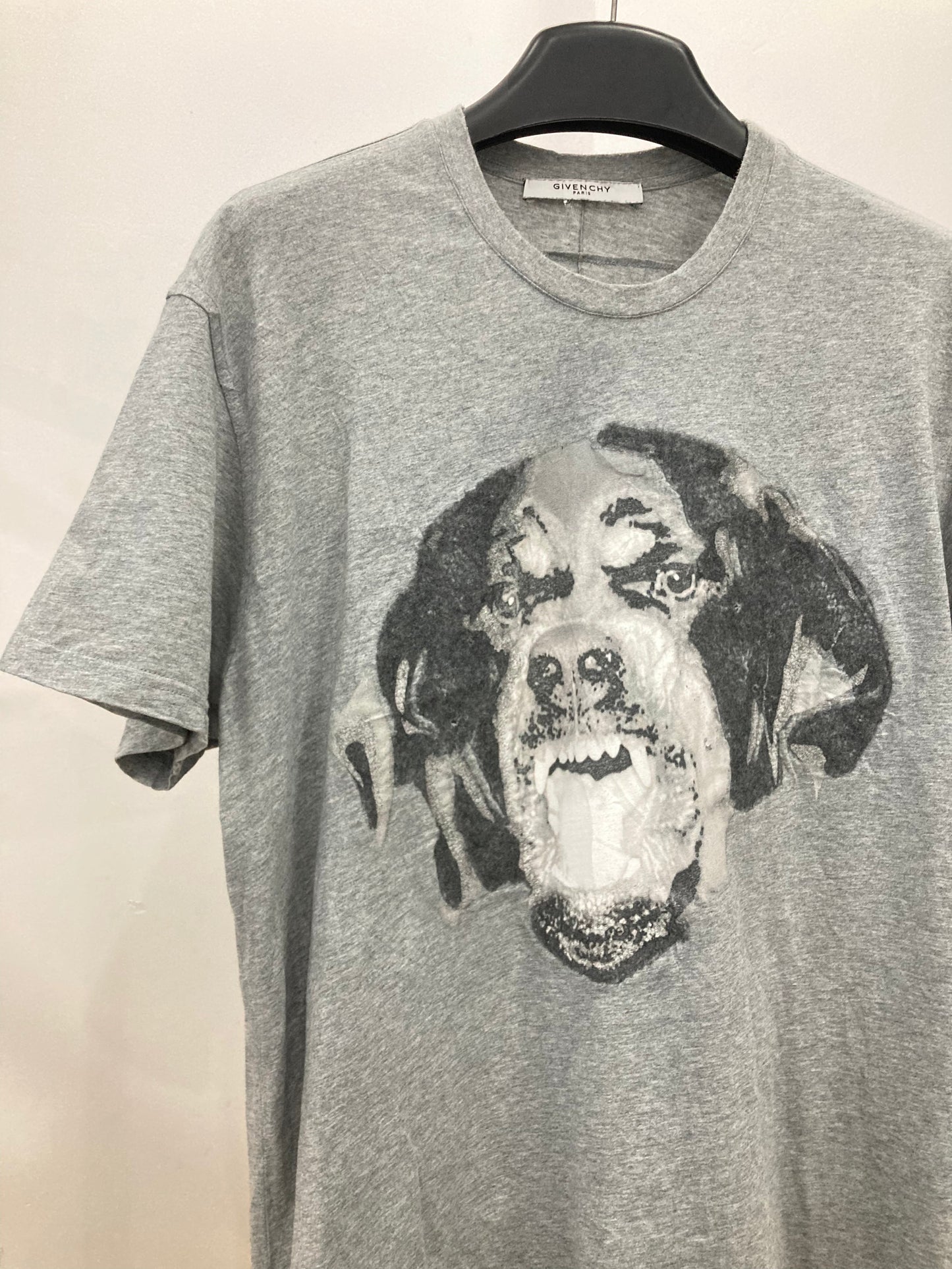 Givenchy Rottweiler Embroiered Logo Grey T Shirt Medium Oversized