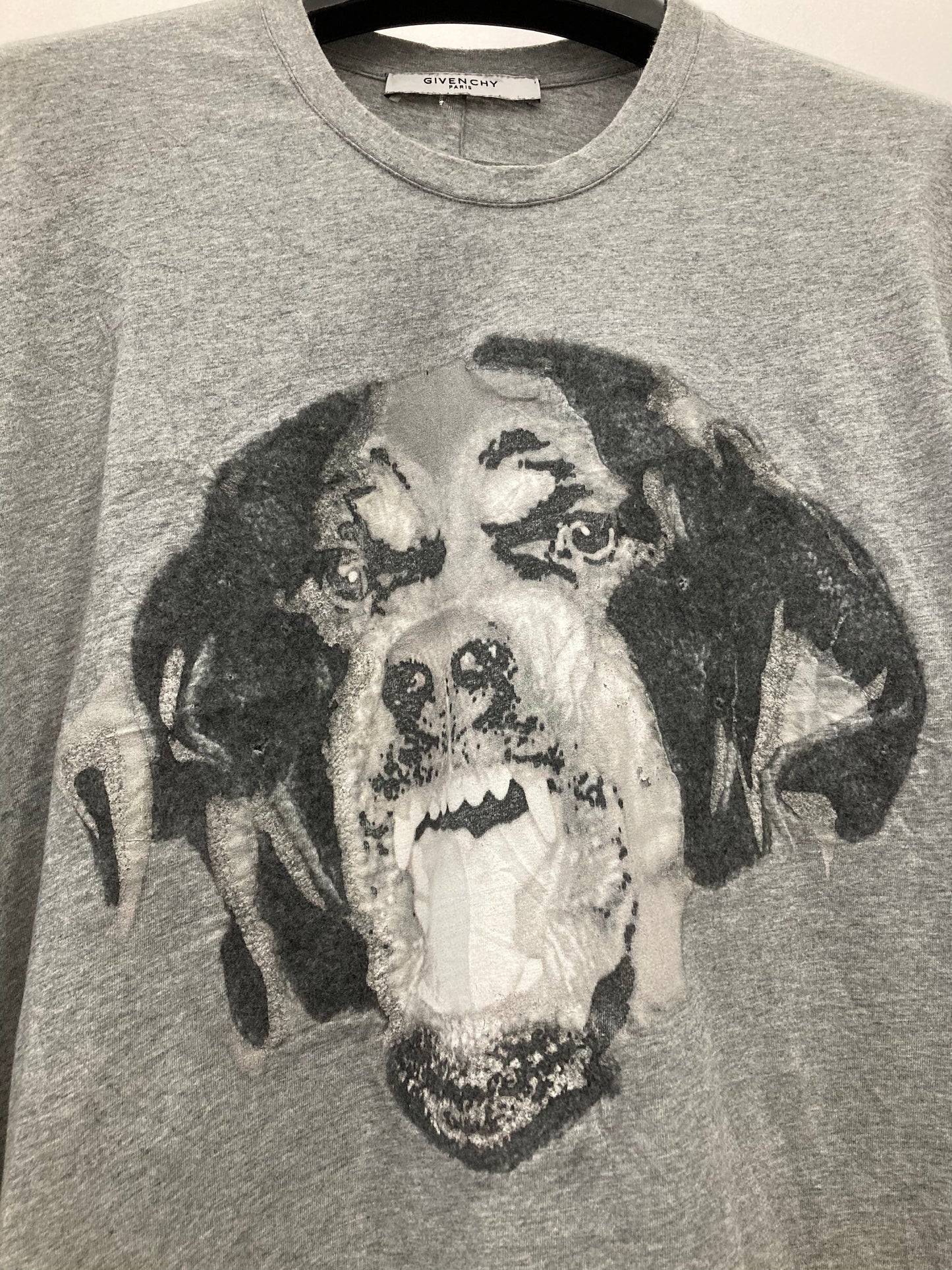 Givenchy Rottweiler Embroiered Logo Grey T Shirt Medium Oversized