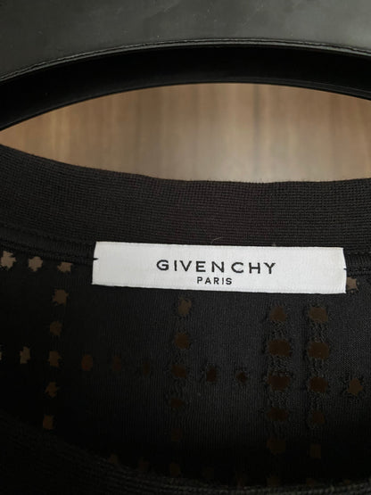 Givenchy Black Perforated Logo Oversized M T Shirt