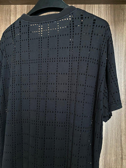 Givenchy Black Perforated Logo Oversized M T Shirt