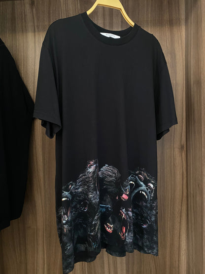 Givenchy Monkey Print Black Cotton T Shirt Large Oversized