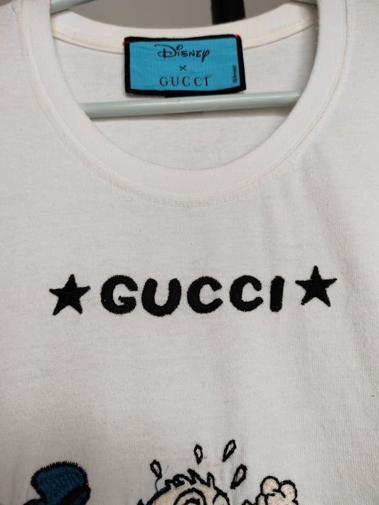 Gucci Disney Donald Duck  Off White Cotton T Shirt  M Regular Fit