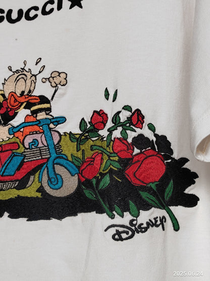 Gucci Disney Donald Duck  Off White Cotton T Shirt  M Regular Fit
