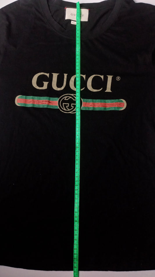 Gucci Logo Black Cotton T Shirt