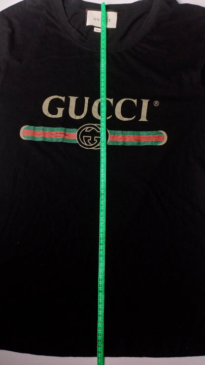 Gucci Logo Black Cotton T Shirt