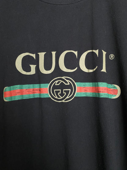 Gucci Logo Black Cotton T Shirt