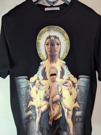 Givenchy Black Virgin Mary Graphic T Shirt M