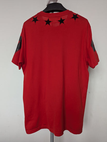 Givenchy 47 Stars Cotton Red T Shirt Medium