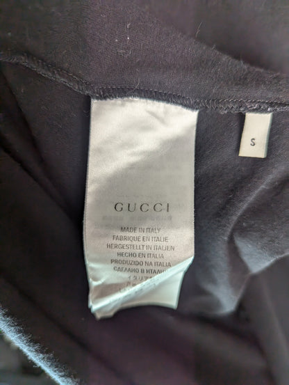 Gucci Logo Signature Black Cotton T Shirt S