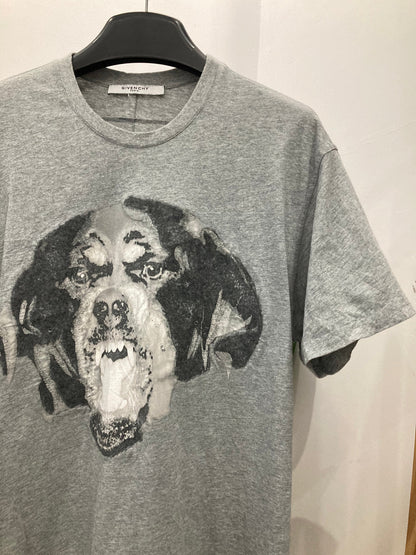 Givenchy Rottweiler Embroiered Logo Grey T Shirt Medium Oversized