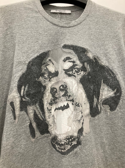 Givenchy Rottweiler Embroiered Logo Grey T Shirt Medium Oversized