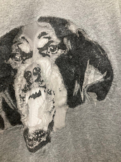 Givenchy Rottweiler Embroiered Logo Grey T Shirt Medium Oversized