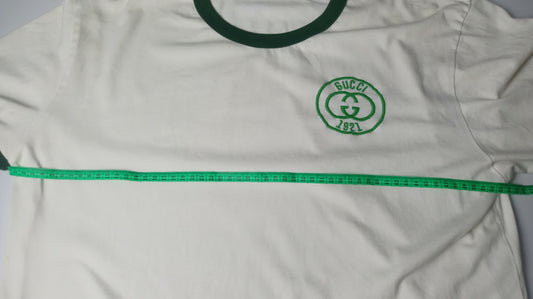 Gucci White Logo Embroidered Jersey Cotton T Shirt